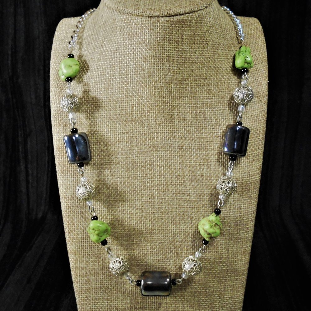 Handcrafted necklace natural stones